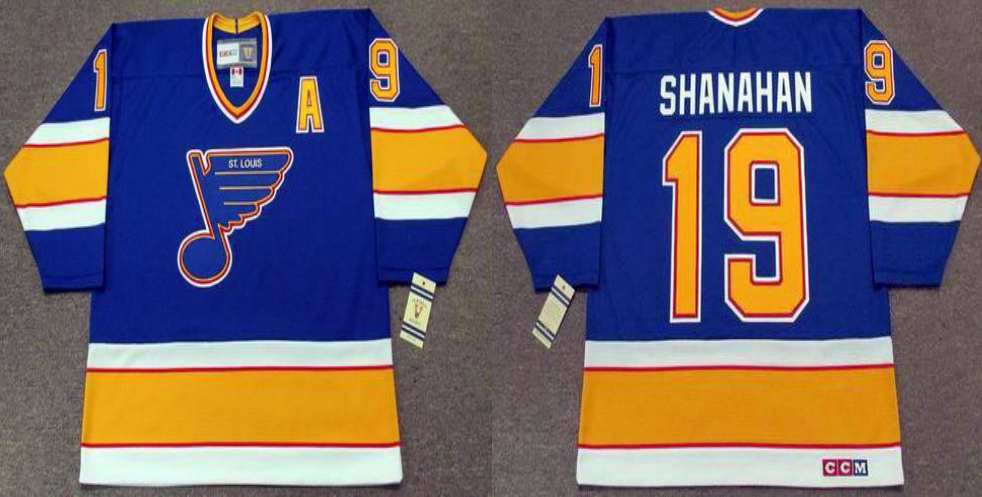 2019 Men St.Louis Blues 19 Shanahan blue style #2 CCM NHL jerseys